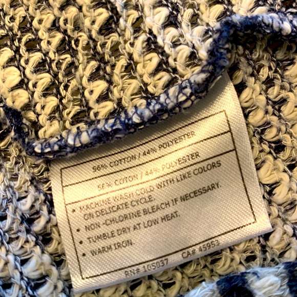 ARIAT Bohemian Open High Low cardigan size Small Blue/ White lightweight EUC - Picture 8 of 11